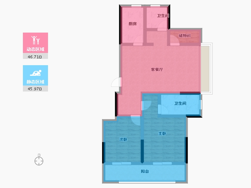 浙江省-杭州市-如沐清晖城-81.35-户型库-动静分区