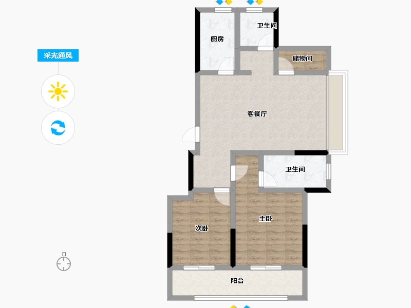 浙江省-杭州市-如沐清晖城-81.35-户型库-采光通风