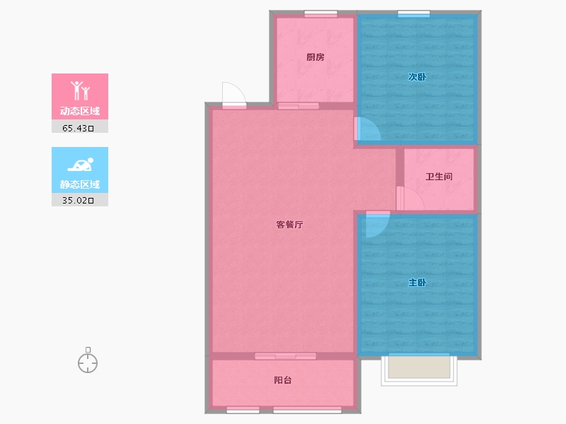 河北省-张家口市-诚品幸福城-90.77-户型库-动静分区