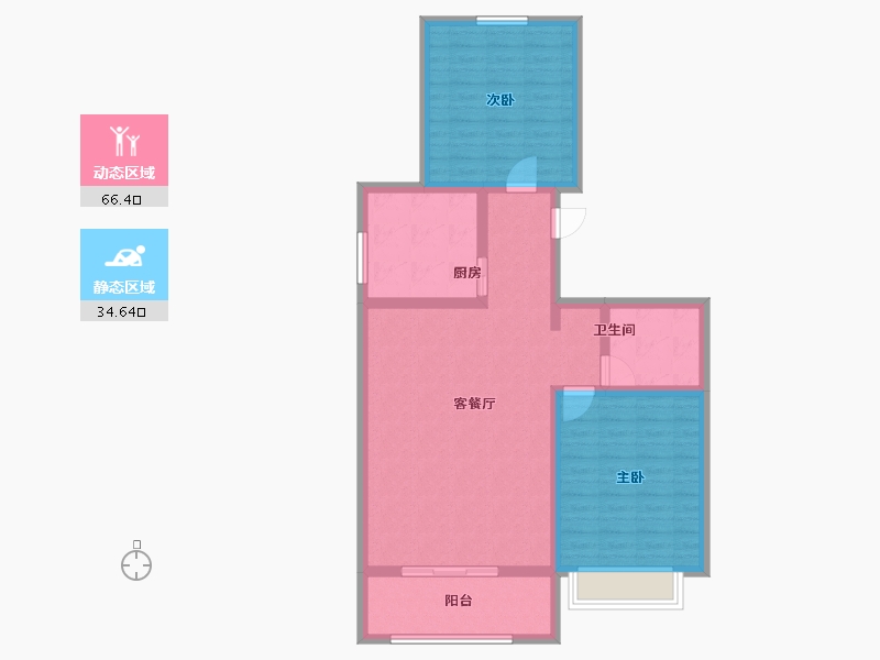 河北省-张家口市-诚品幸福城-90.77-户型库-动静分区