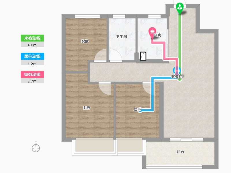 浙江省-嘉兴市-金茂上海之窗-71.00-户型库-动静线