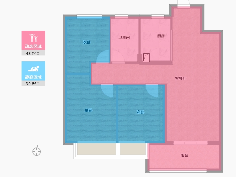 浙江省-嘉兴市-金茂上海之窗-71.00-户型库-动静分区