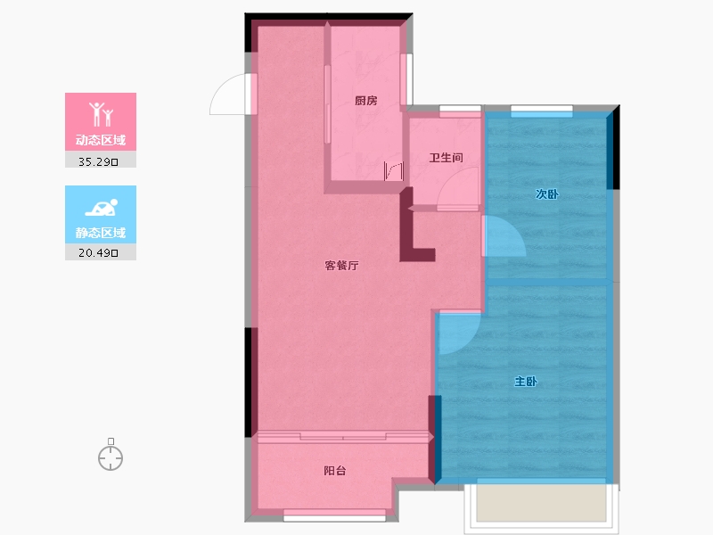 浙江省-嘉兴市-云上璟园-49.64-户型库-动静分区