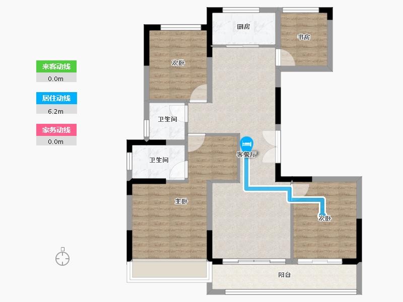 浙江省-嘉兴市-蓝城锦月园-91.90-户型库-动静线