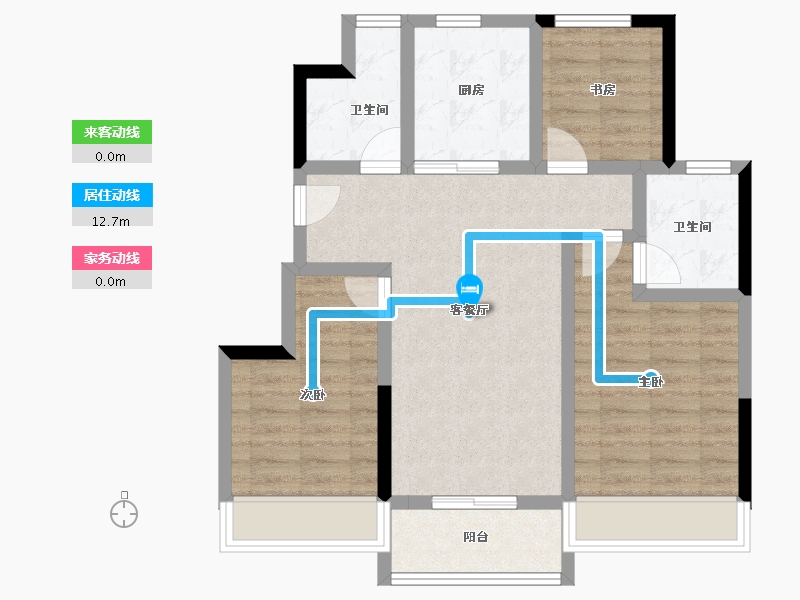 浙江省-杭州市-正荣鹤亭熙青府-73.16-户型库-动静线