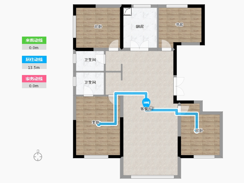 山东省-潍坊市-圣菲漫步-北区-118.07-户型库-动静线