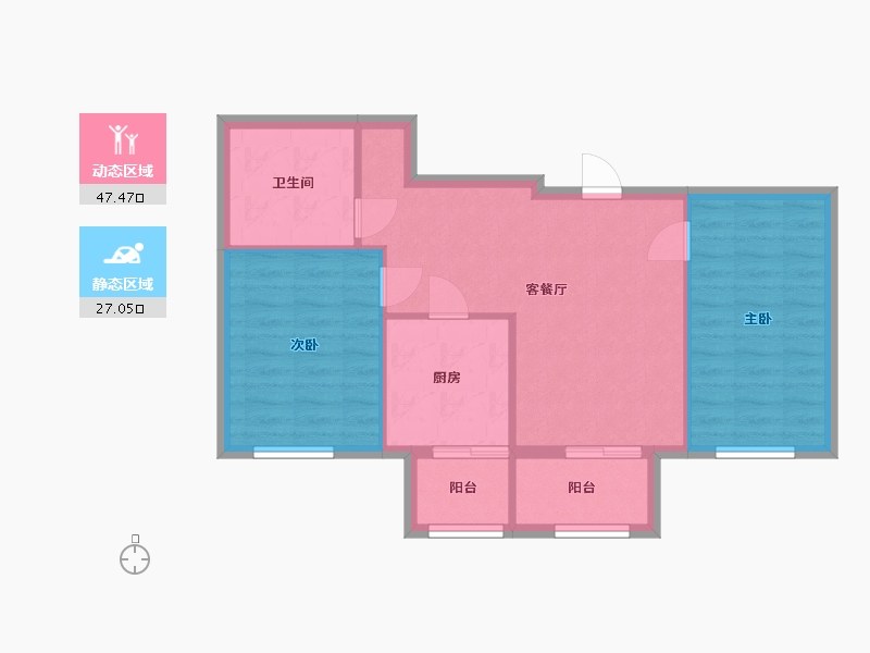 北京-北京市-航天城五院社区-65.00-户型库-动静分区