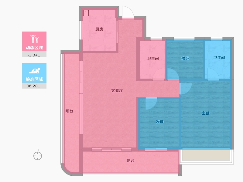 浙江省-嘉兴市-金茂上海之窗-88.07-户型库-动静分区