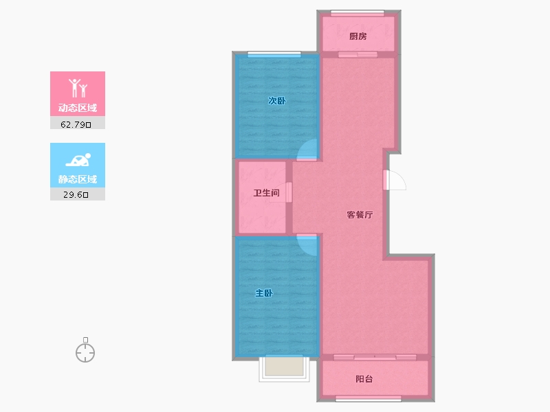 河北省-张家口市-诚品幸福城-82.77-户型库-动静分区