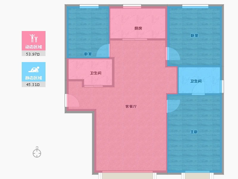 北京-北京市-京投发展·北熙区-91.20-户型库-动静分区