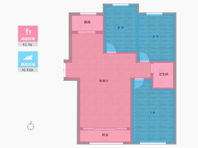 山东省-滨州市-北镇新苑-85.35-户型库-动静分区