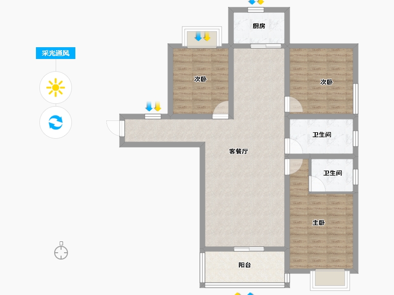 湖北省-十堰市-汉江领誉-92.39-户型库-采光通风