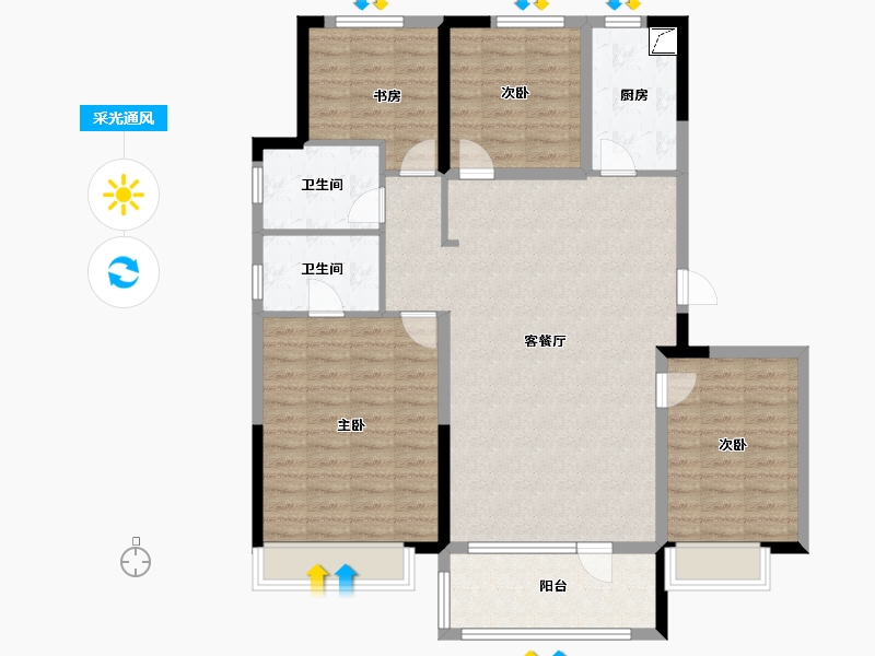 山东省-青岛市-水青花都-116.00-户型库-采光通风