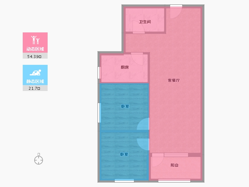 北京-北京市-汇豪公园里-69.00-户型库-动静分区