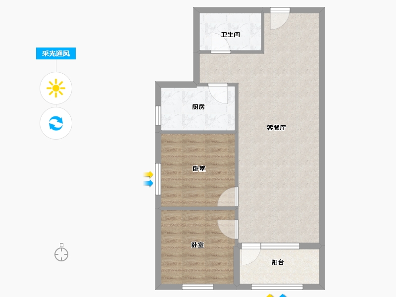 北京-北京市-汇豪公园里-69.00-户型库-采光通风