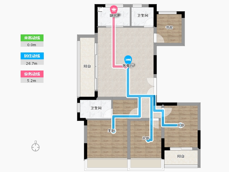 浙江省-嘉兴市-蓝城锦月园-94.56-户型库-动静线