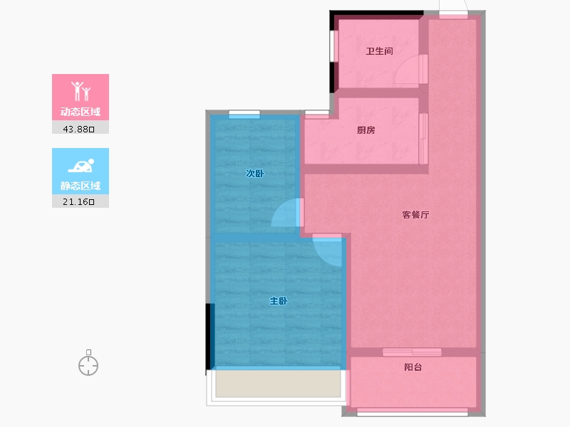 浙江省-杭州市-宸锦学府-56.77-户型库-动静分区