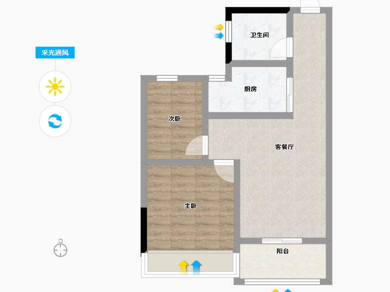 浙江省-杭州市-宸锦学府-56.77-户型库-采光通风