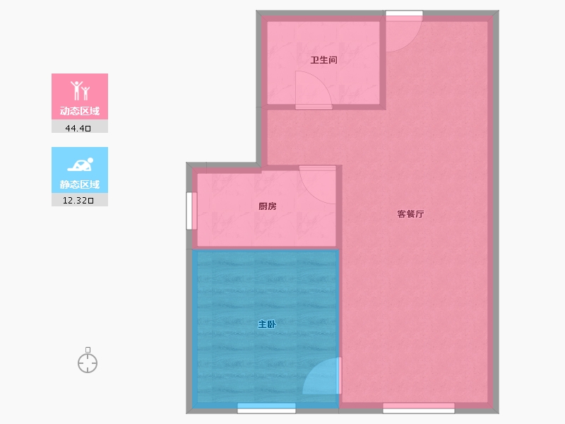 北京-北京市-汇豪公园里-51.70-户型库-动静分区