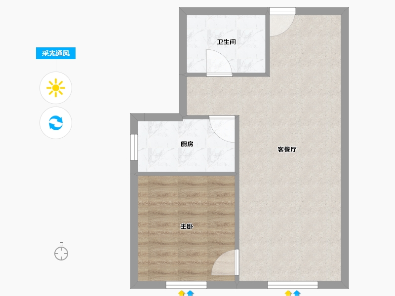 北京-北京市-汇豪公园里-51.70-户型库-采光通风