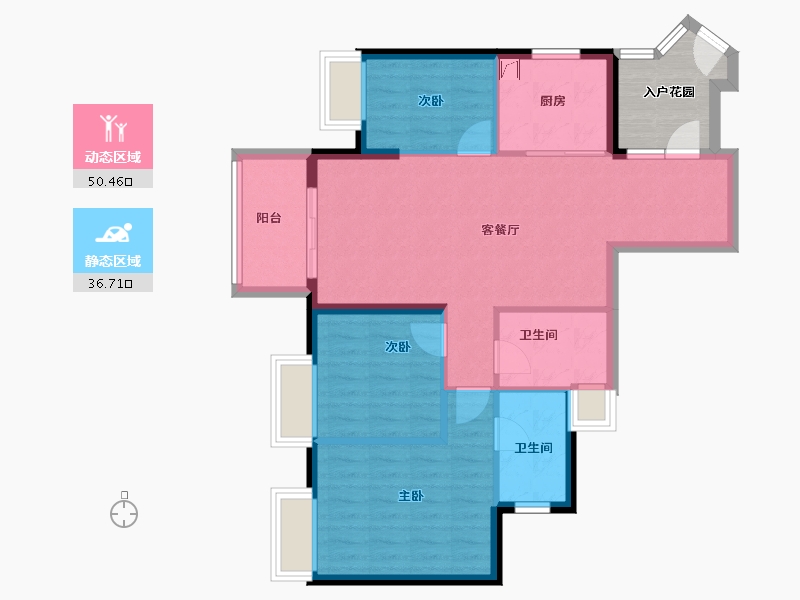 广东省-广州市-凯德·双桥新作-83.83-户型库-动静分区