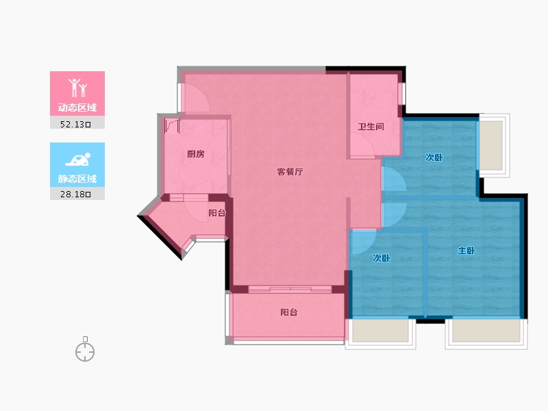 广东省-广州市-凯德·双桥新作-72.22-户型库-动静分区