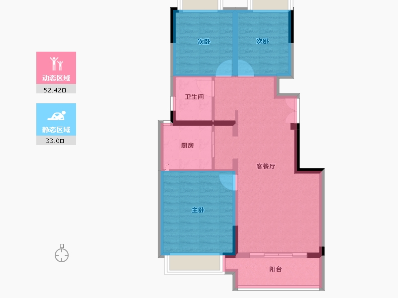 四川省-成都市-牧山溪岸-76.37-户型库-动静分区