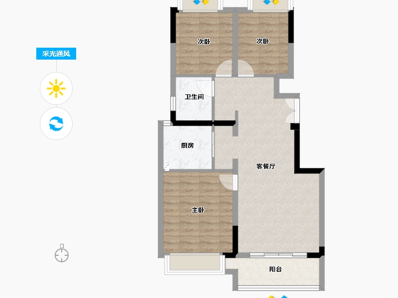 四川省-成都市-牧山溪岸-76.37-户型库-采光通风