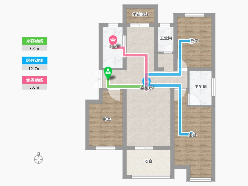 浙江省-湖州市-东港欣苑-69.98-户型库-动静线