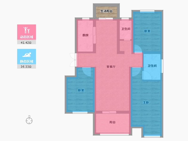 浙江省-湖州市-东港欣苑-69.98-户型库-动静分区