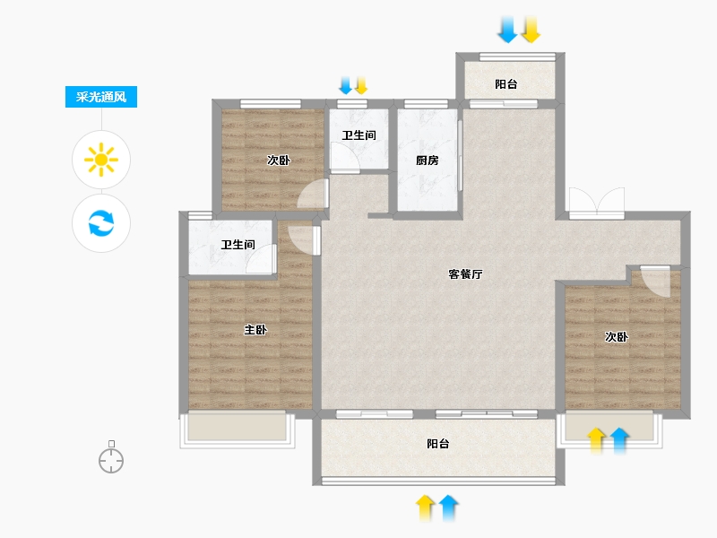 河南省-商丘市-建业十八城7期·天境-112.00-户型库-采光通风