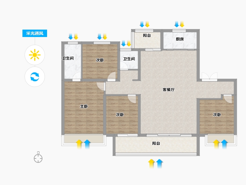 河南省-商丘市-建业十八城7期·天境-124.00-户型库-采光通风