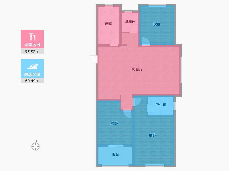 安徽省-宿州市-西苑新村-105.00-户型库-动静分区