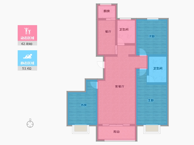 河北省-张家口市-诚品幸福城-103.15-户型库-动静分区