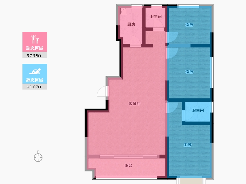 河北省-沧州市-百合丽湾-97.36-户型库-动静分区