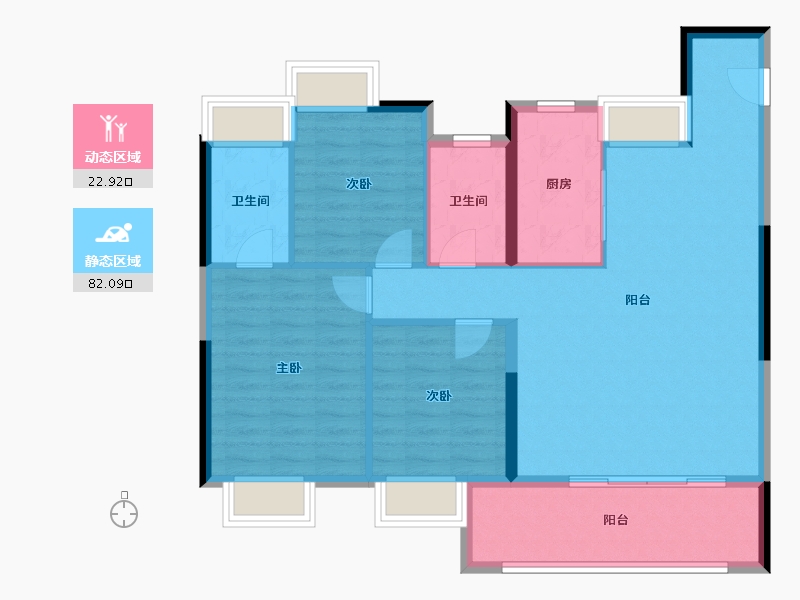 浙江省-杭州市-建发缦云-95.20-户型库-动静分区