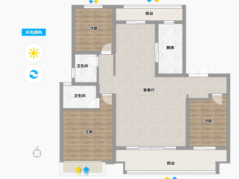 河南省-商丘市-永城建业联盟东望-108.00-户型库-采光通风