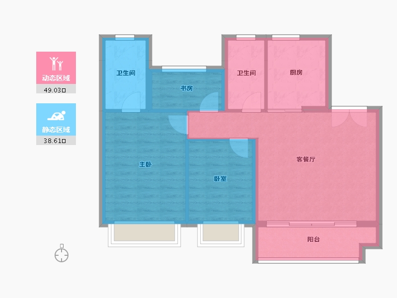 浙江省-湖州市-东港欣苑-79.08-户型库-动静分区