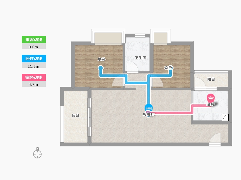 广东省-广州市-新世界·凯粤湾-64.49-户型库-动静线