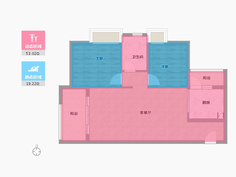 广东省-广州市-新世界·凯粤湾-64.49-户型库-动静分区