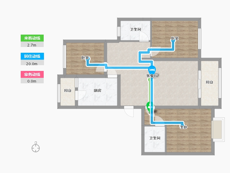 江苏省-无锡市-新安佳苑2期-90.00-户型库-动静线