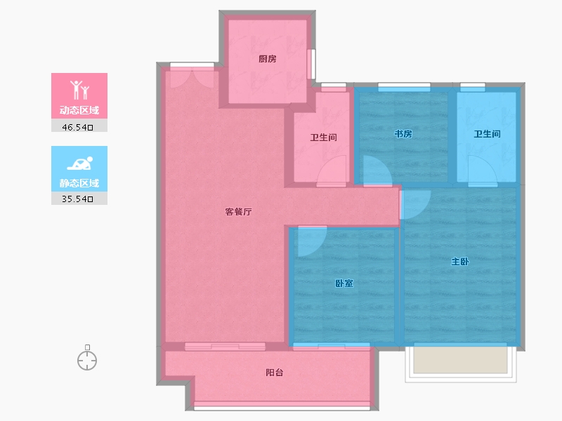 浙江省-湖州市-东港欣苑-72.76-户型库-动静分区