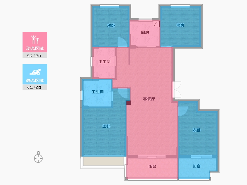 浙江省-嘉兴市-佳源优优秀湖-100.00-户型库-动静分区