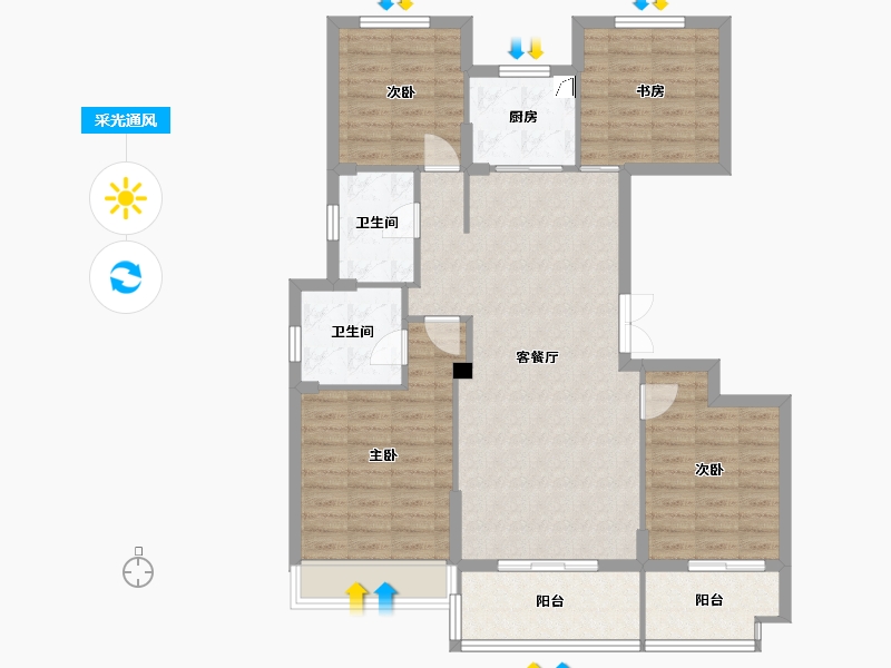 浙江省-嘉兴市-佳源优优秀湖-100.00-户型库-采光通风