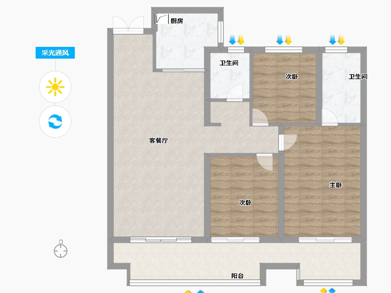 河南省-商丘市-建业十八城7期·天境-98.00-户型库-采光通风