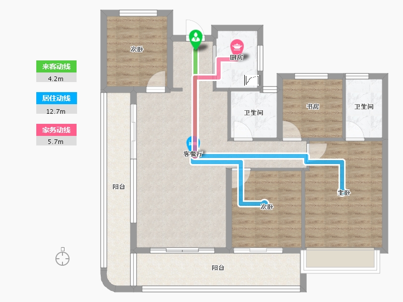 浙江省-嘉兴市-金茂上海之窗-101.55-户型库-动静线