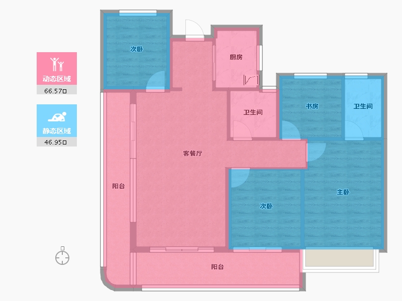 浙江省-嘉兴市-金茂上海之窗-101.55-户型库-动静分区