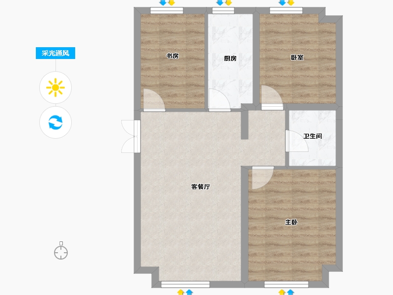 山东省-滨州市-北镇新苑-64.03-户型库-采光通风