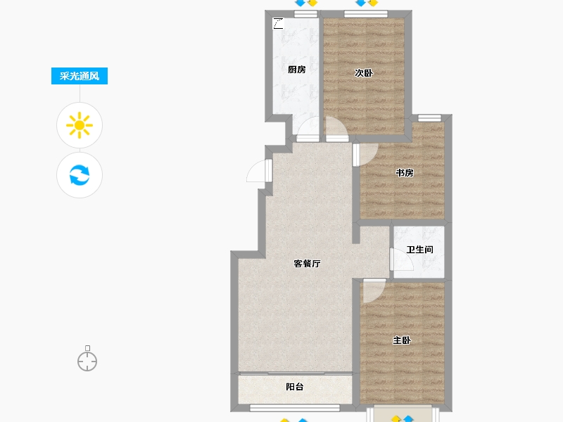 山西省-大同市-学林壹号-76.30-户型库-采光通风