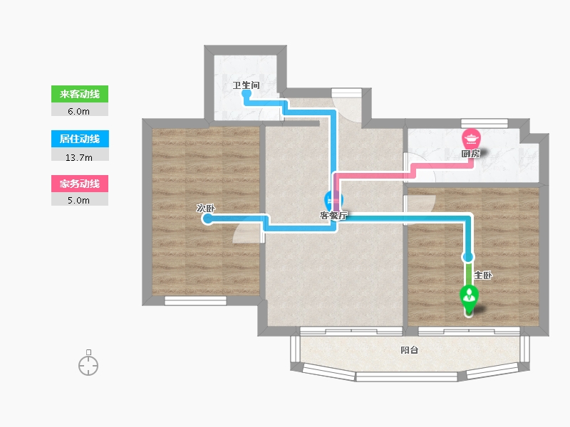 浙江省-杭州市-星河苑-59.04-户型库-动静线